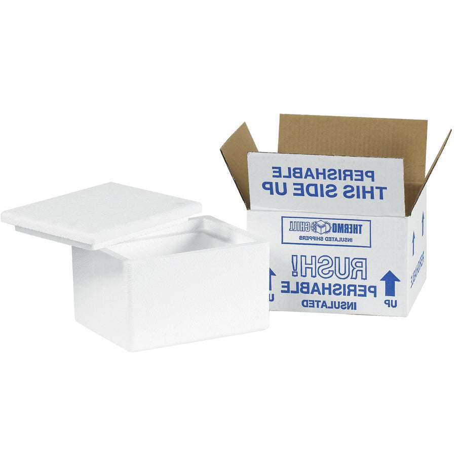 6x4.5x3 Insulated Shipping Kit EPS Foam Corrugated Box 24/Case 201C