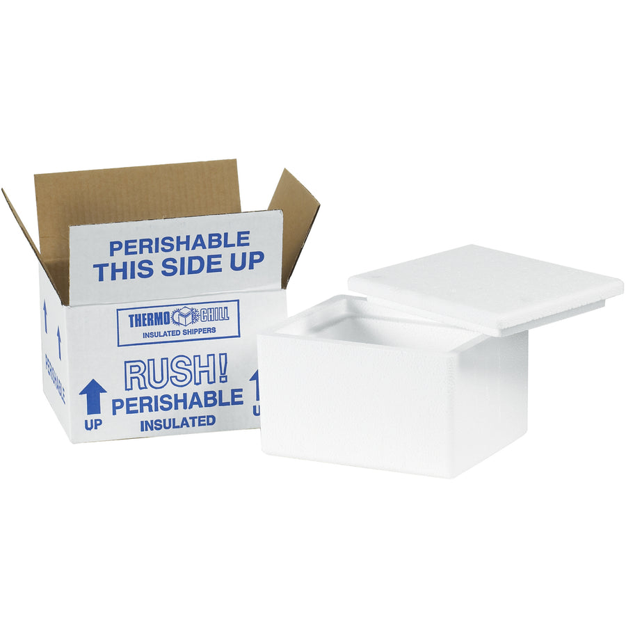 Keep temperature-sensitive products protected with this pre-assembled 6x4.5x3 insulated shipping kit. Each case includes 24 white corrugated cartons with seamless molded EPS foam liners and tight-fitting lids‚ready to ship without assembly delays. Lightweight, reusable, and printed with Rush, Perishable, and orientation arrows for full compliance.