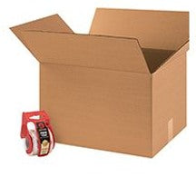 20x20x15 Corrugated Boxes with Tape and Dispenser 12-Pack 202015RP12TT