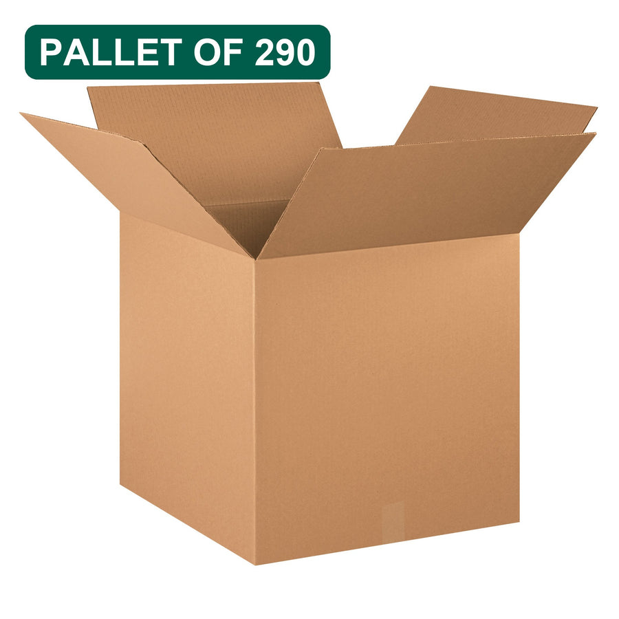 Bulk 20x20x20 Kraft Corrugated Cube Shipping Box, 290 Pack Pallet, 32 ECT