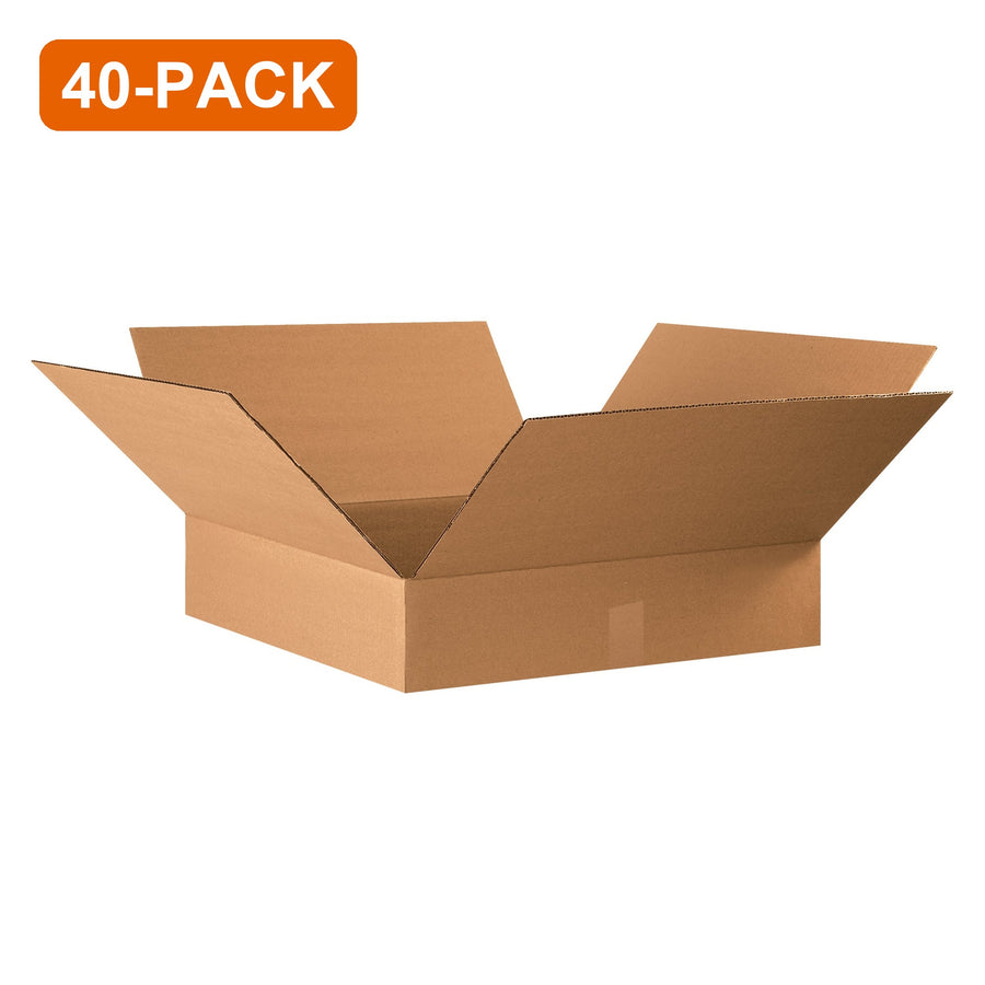 22x22x4 ECT-32 Kraft Corrugated Shipping Boxes, 40-Pack (4 Bundles of 10)