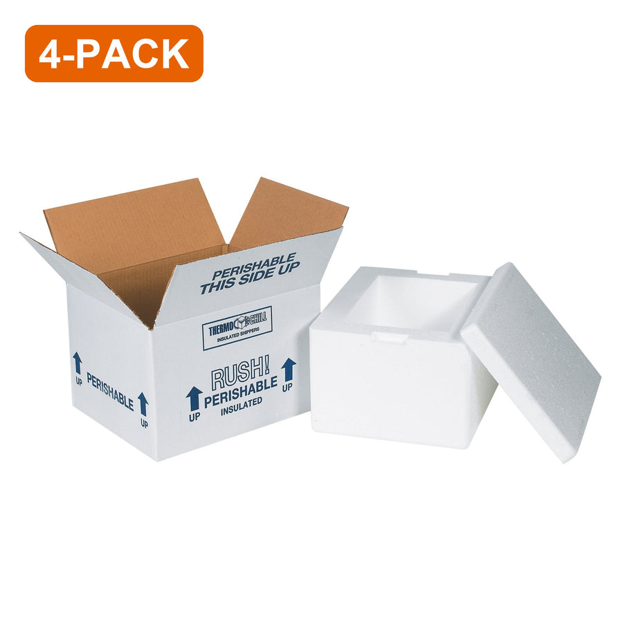 12x10x7 EPS Foam Insulated Shipping Kits, 4-Pack