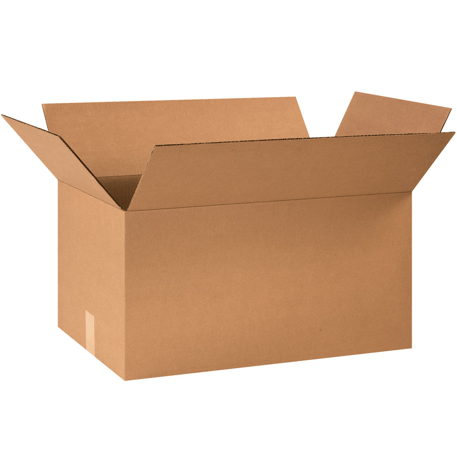 Dependable 24x14x12 corrugated shipping boxes built from ECT-32 kraft material for reliable stacking and protection. Each bundle includes 20 boxes–ideal for medium-volume fulfillment operations. Recyclable kraft construction reduces waste while maximizing storage efficiency.