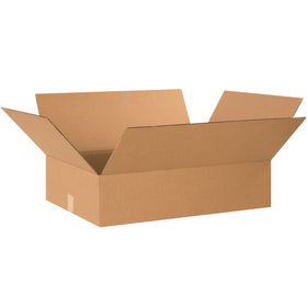 Ship shallow products efficiently with these 24x18x6 kraft corrugated boxes featuring ECT-32 single-wall construction. Bundle of 20 flat cartons optimizes warehouse storage and reduces freight costs. Ideal for apparel, books, frames, and artwork.