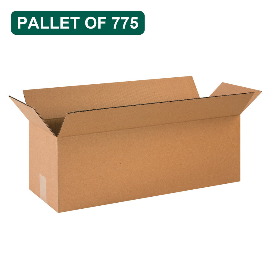 Bulk 24x8x8 Kraft Corrugated Shipping Boxes, 775 Pack Pallet, 32 ECT