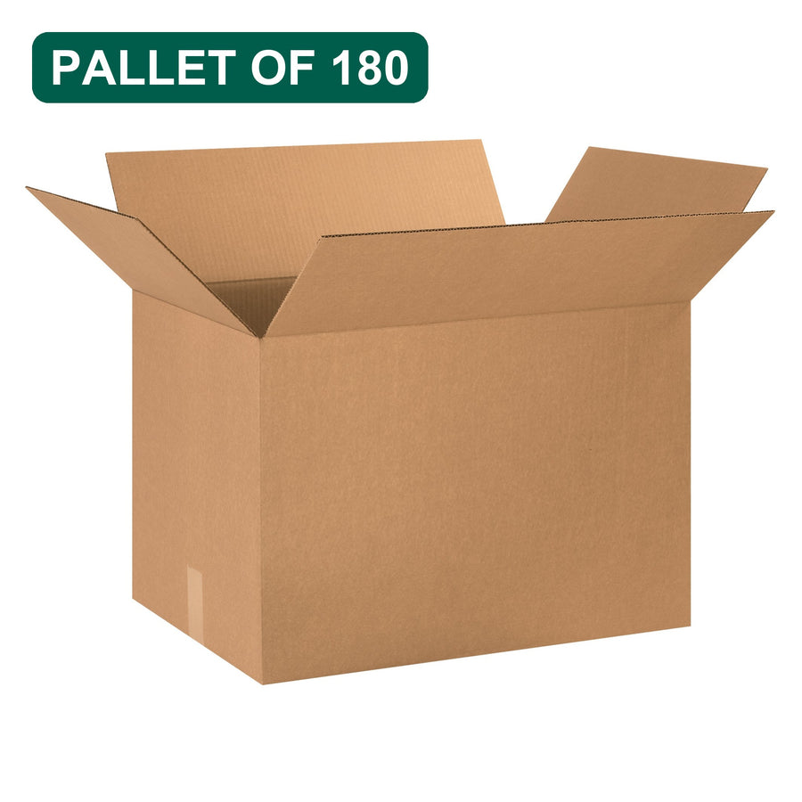 Bulk 26x18x18 Kraft Corrugated Shipping Boxes, 180 Pack Pallet, 32 ECT