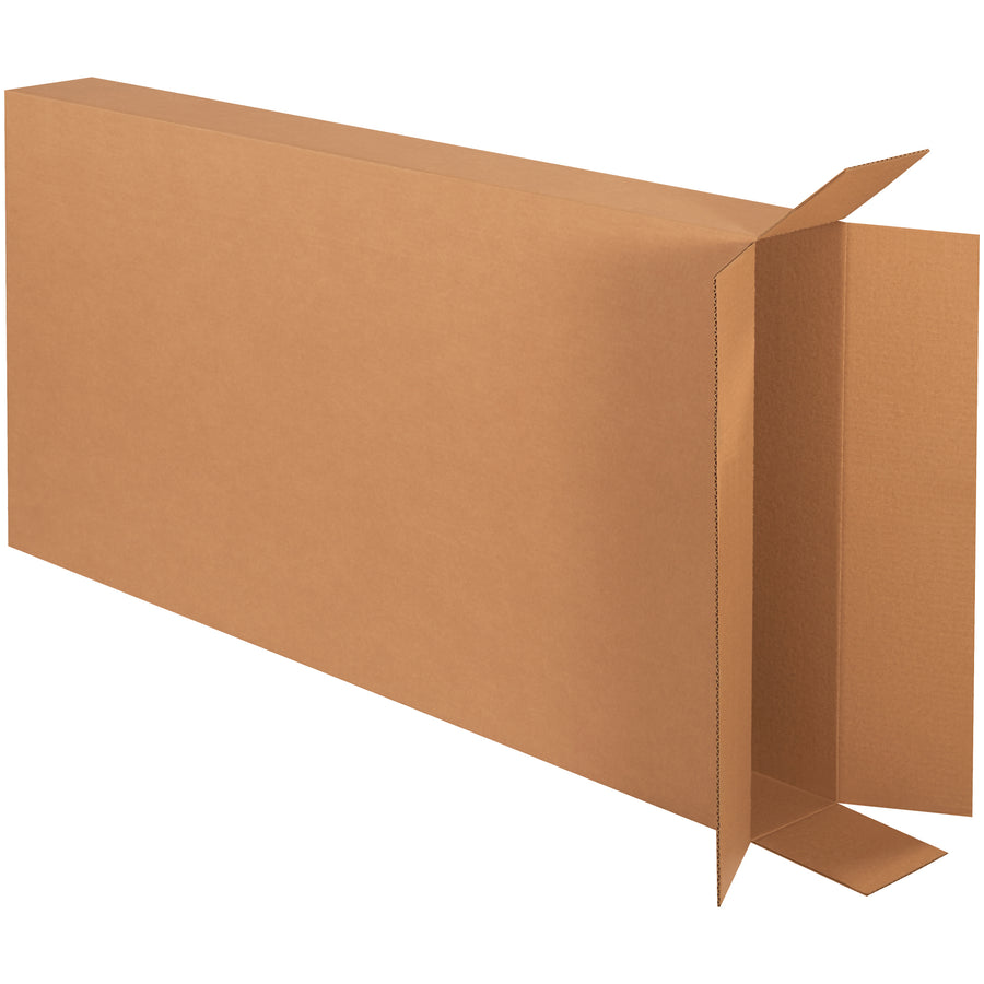 Ship tall, narrow items efficiently with our 28x6x52" side loading corrugated boxes. ECT-32 kraft construction provides reliable stacking strength and damage protection. Bundle of 5 ships flat to maximize warehouse storage–reducing your packaging footprint and freight expenses.