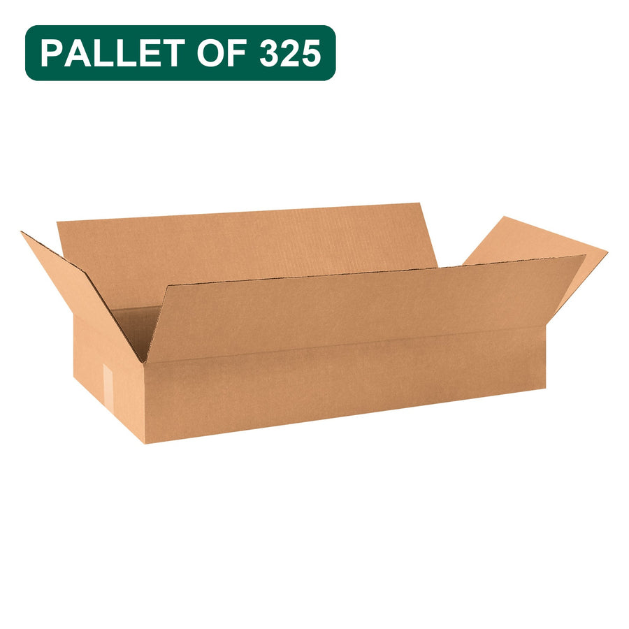 Bulk 30x12x4 Kraft Corrugated Shipping Boxes, 325 Pack Pallet, 32 ECT