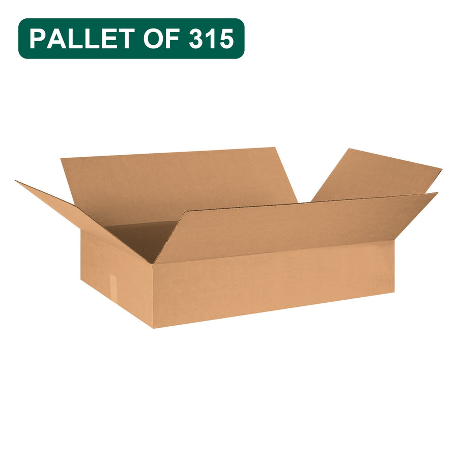 Bulk 30x20x6 Kraft Corrugated Shipping Boxes, 315 Pack Pallet, 32 ECT
