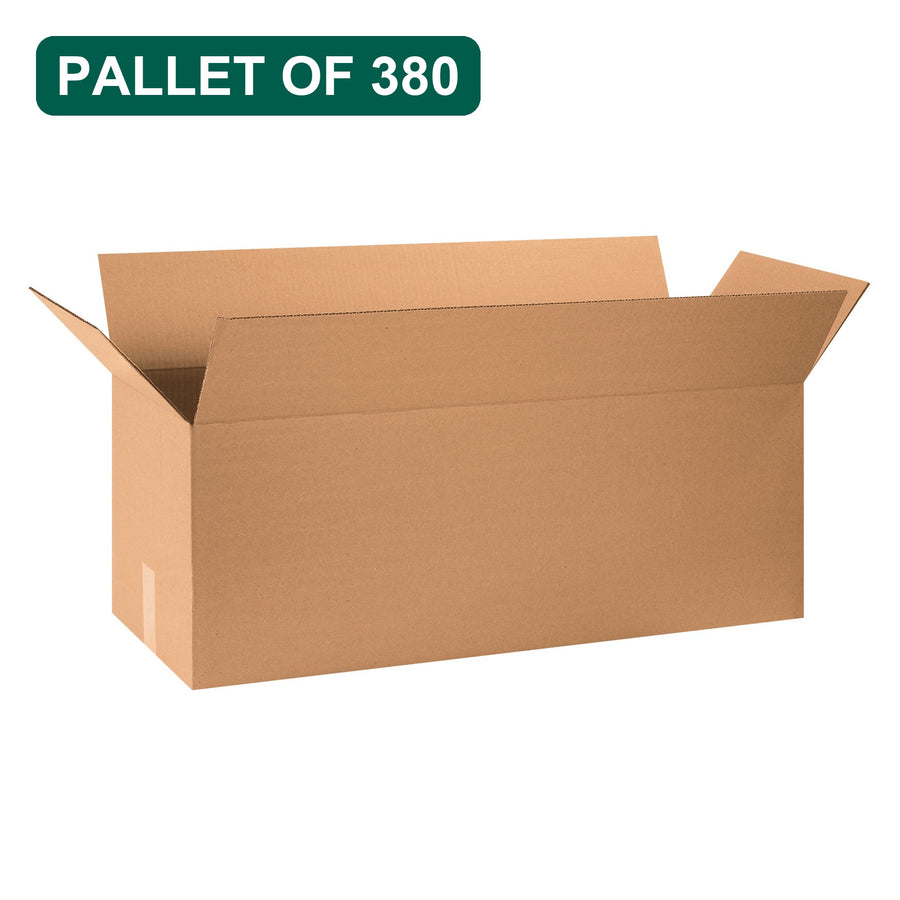 Bulk 32x12x12 Kraft Corrugated Shipping Boxes, 380 Pack Pallet, 32 ECT