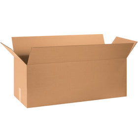 Streamline packing of long, narrow items with these 32x12x12 corrugated boxes featuring wide lengthwise openings for fast loading. ECT-32 kraft corrugated construction delivers reliable protection while the slim profile maximizes freight efficiency. Bundle of 20 ships flat to save storage space.