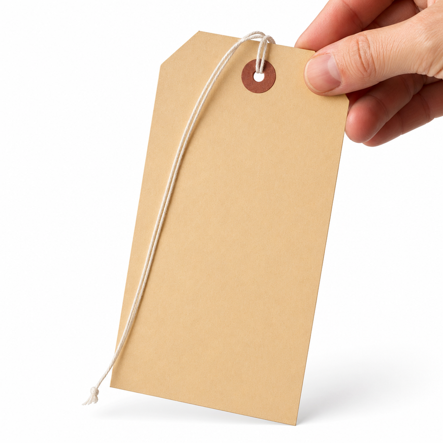 4.25x2.13" 13pt Manila Shipping Tags Pre-Strung - 250 Pack — image 1