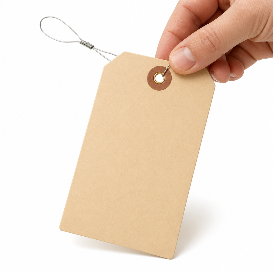 4 3/4" x 2 3/8" Manila Shipping Tags Pre-Wired - 100 Pack — image 1