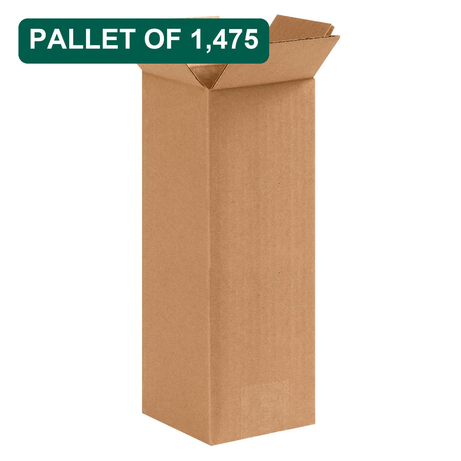 Bulk 4x4x10 Kraft Corrugated Shipping Boxes, 1,475 Pack Pallet, 32 ECT