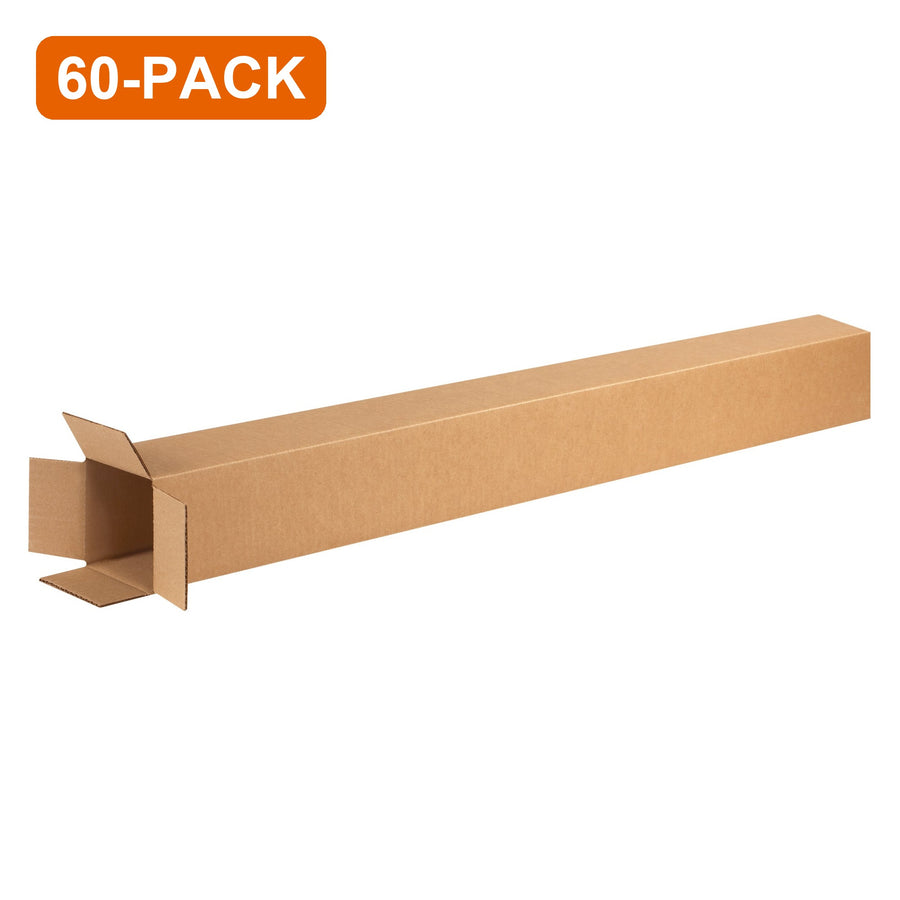 4x4x72 ECT-32 Kraft Corrugated Shipping Boxes, 60-Pack (4 Bundles of 15)