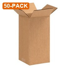 4x4x9 Tall Corrugated Boxes, 50-Pack (2 Bundles of 25)