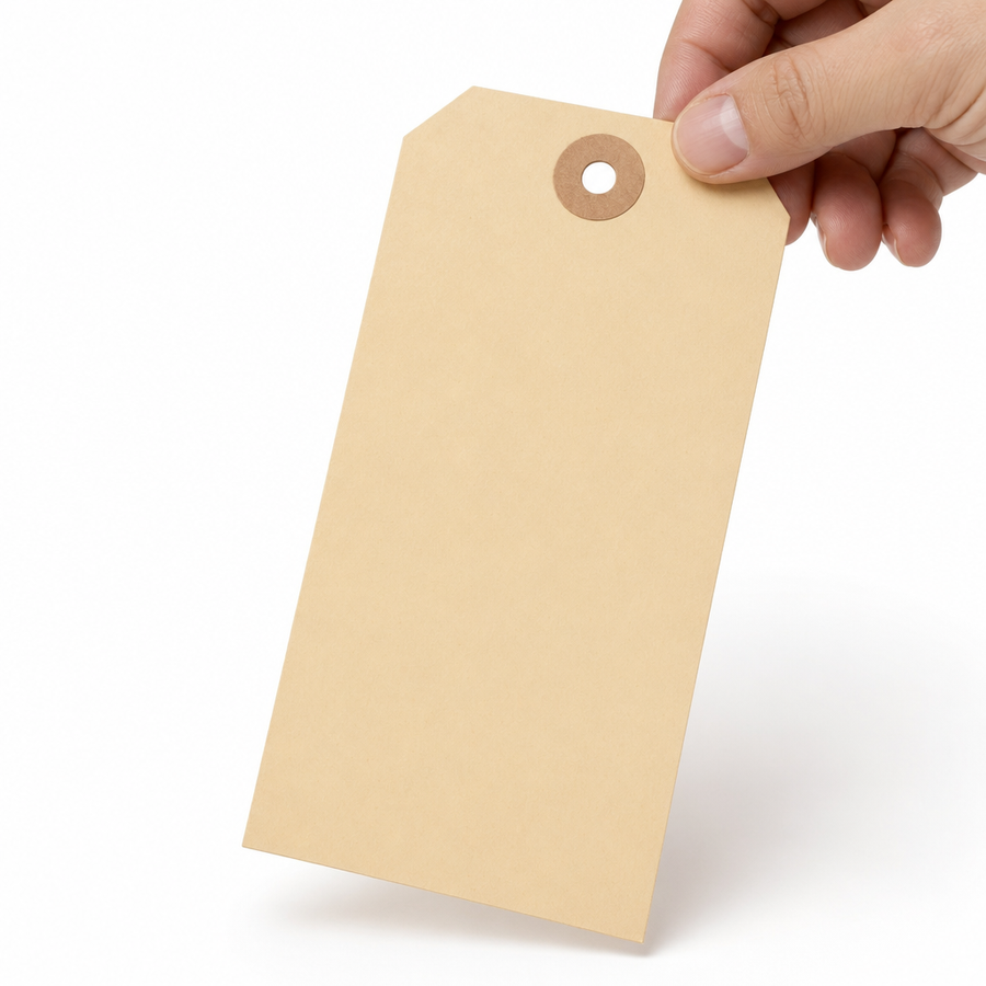 5 1/4 x 2 5/8" 13 Pt. Manila Shipping Tags - Tear-Resistant, 250 Pack — image 1