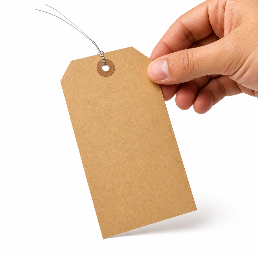 5 1/4 x 2 5/8" Manila Shipping Tags Pre-Wired - 13 Pt., 100 Pack — image 1