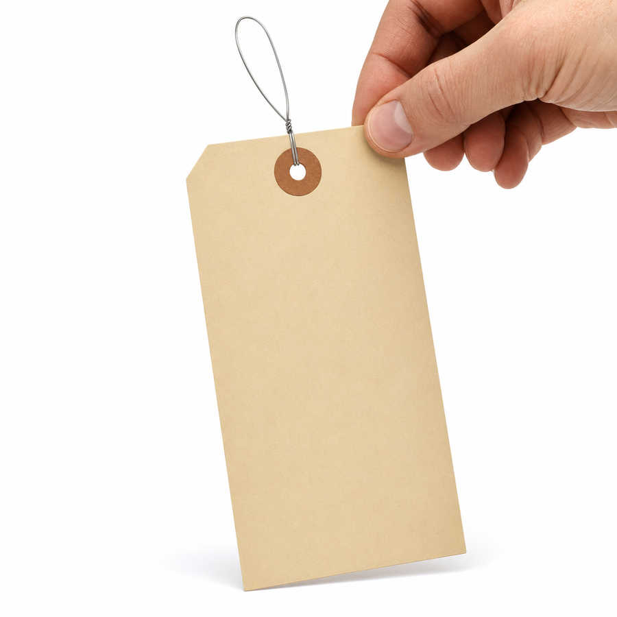 5 3/4" x 2 7/8" Manila Shipping Tags - Pre-Wired, 13 Pt, 100 Pack — image 1