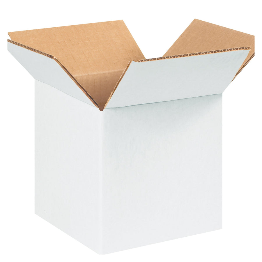 5x5x5 ECT-32 White Corrugated Shipping Boxes Single Wall 25-Pack 555W