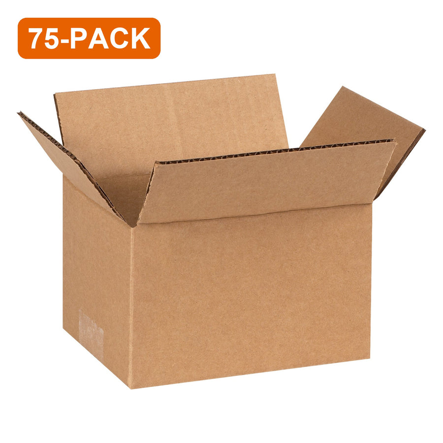 6x4x3 ECT-32 Kraft Corrugated Shipping Boxes, 75-Pack (3 Bundles of 25)