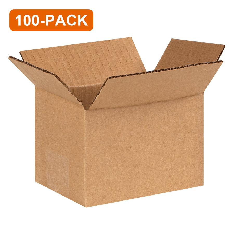 6x4x4 ECT-32 Kraft Corrugated Shipping Boxes, 100-Pack (4 Bundles of 25)