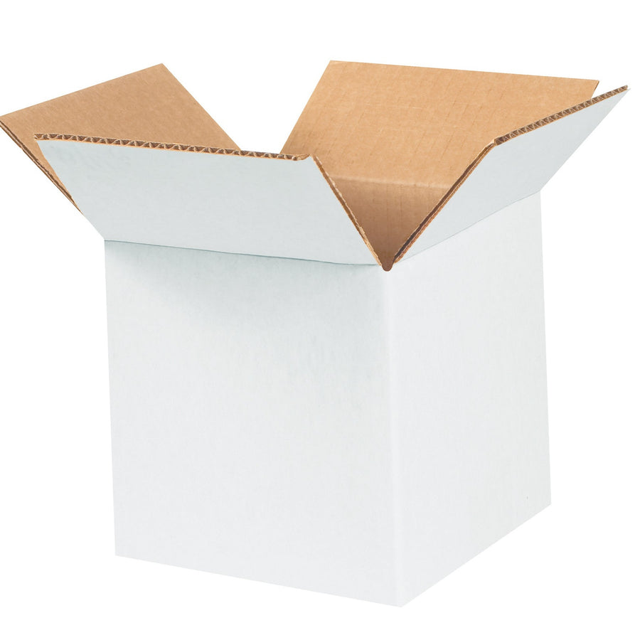6x6x6 ECT-32 White Corrugated Shipping Boxes 25-Pack 666W