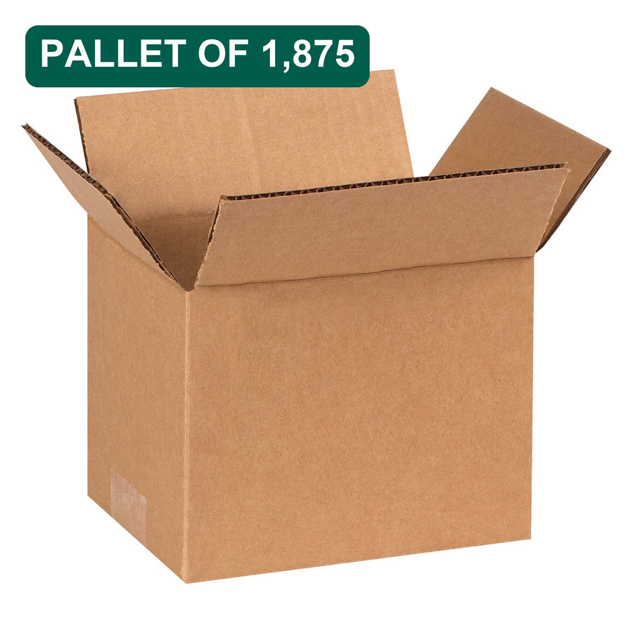Bulk 7x6x6 Kraft Corrugated Shipping Boxes, 1,875 Pack Pallet, 32 ECT