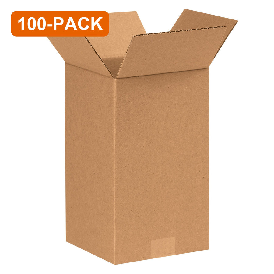 7x7x12 ECT-32 Kraft Corrugated Shipping Boxes, 100-Pack (4 Bundles of 25)
