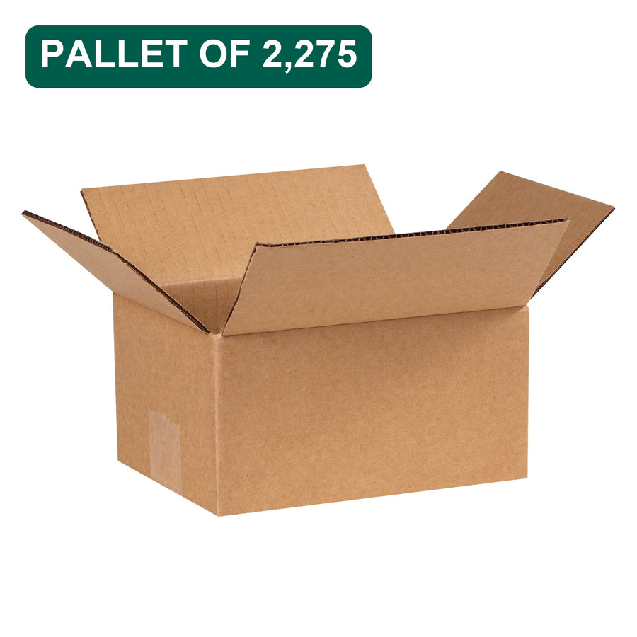 Bulk 8x6x4 Kraft Corrugated Shipping Boxes, 2,275 Pack Pallet, 32 ECT