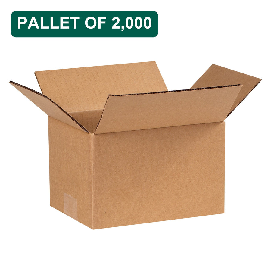 Bulk 8x6x5 Kraft Corrugated Shipping Boxes, 2,000 Pack Pallet, 32 ECT