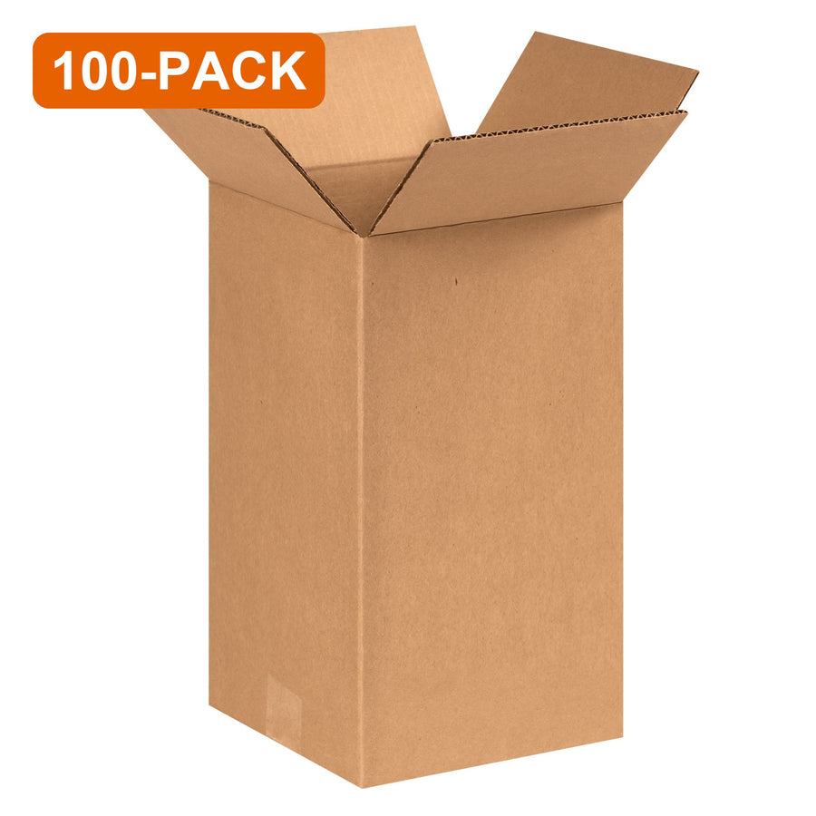 8x8x14 ECT-32 Kraft Corrugated Boxes, 100-Pack (4 Bundles of 25)