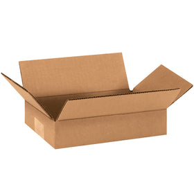 ECT-32 kraft corrugated shipping boxes sized 9" 6" 2" for shallow merchandise. Ship flat in bundles of 25 to maximize storage efficiency and reduce freight costs. Ideal for apparel, books, frames, and artwork with reliable single-wall protection.