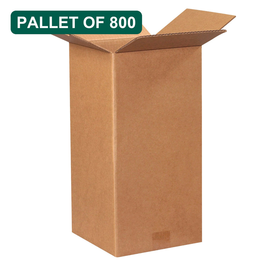 Bulk 9x9x18 Kraft Corrugated Shipping Boxes, 800 Pack Pallet, 32 ECT