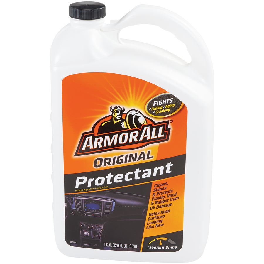 Industrial-strength protectant spray that cleans and shields vinyl, rubber, plastic, and wood surfaces from UV rays and oxidation. Each 1-gallon refill prevents cracking, fading, and premature aging on fleet vehicles and facility equipment. Sold as 4-pack cases for bulk protection needs.