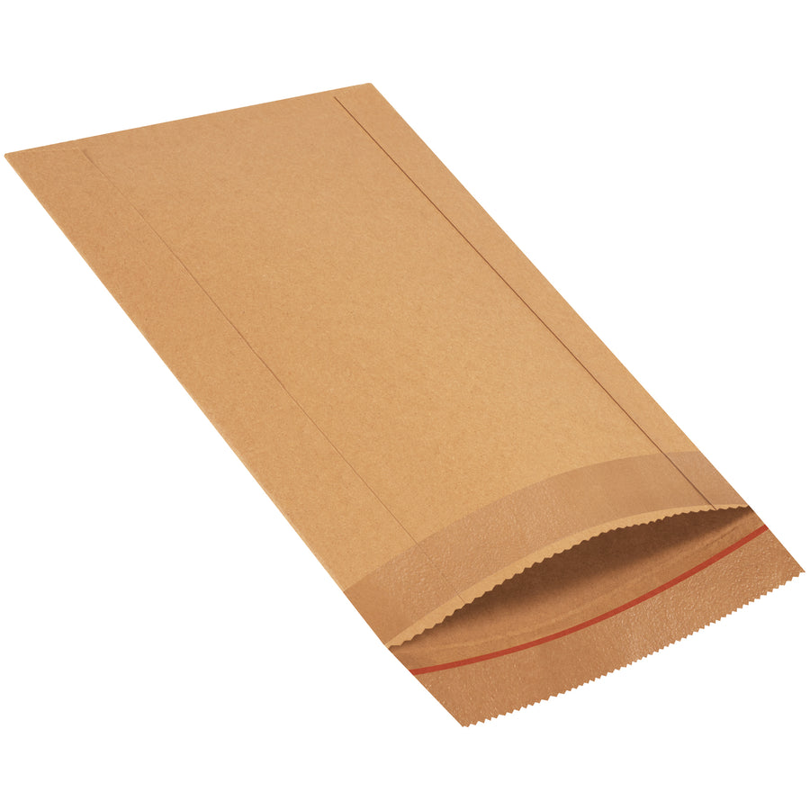 Premium 8.5 x 13" Jiffy Rigi Bag mailers deliver superior corner and edge protection with laminated kraft fiberboard construction. High-strength self-seal flap requires no additional stiffeners‚just insert, fold, and seal. Sold as case of 200 for e-commerce brands shipping small to medium items.