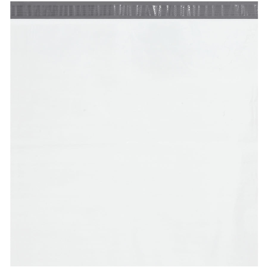 Premium 24x24" self-seal poly mailers built for e-commerce brands shipping valuable items. 2.5 mil polyethylene construction delivers puncture, water, and tear resistance with high-strength seams that prevent tampering. White exterior with silver interior accepts labels and stamps perfectly–ships as case of 125.
