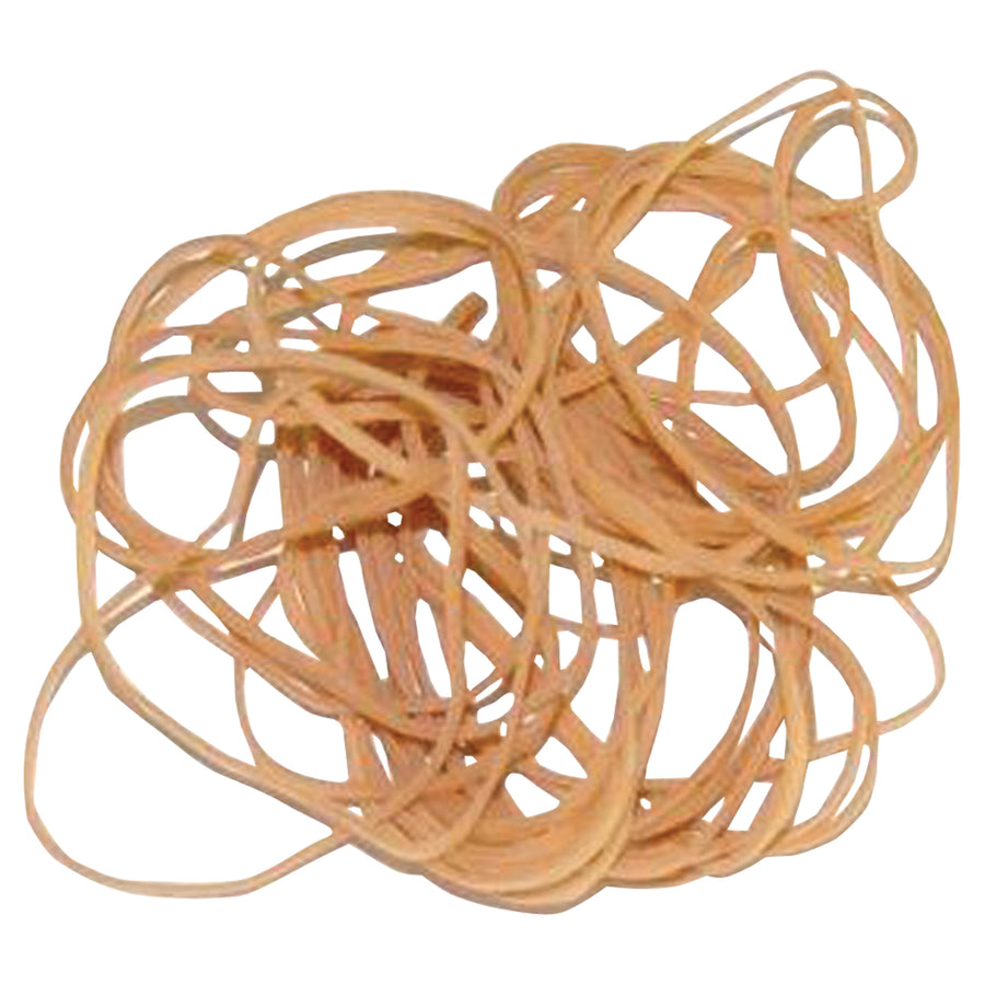 Economical 1/16 x 3" brown rubber bands deliver superior stretch for bundling, sealing, and securing diverse items. Reusable and cost-effective, these multi-purpose bands come packaged in convenient one-pound plastic bags within a case of 16,000 units–ideal for high-volume industrial and office operations.