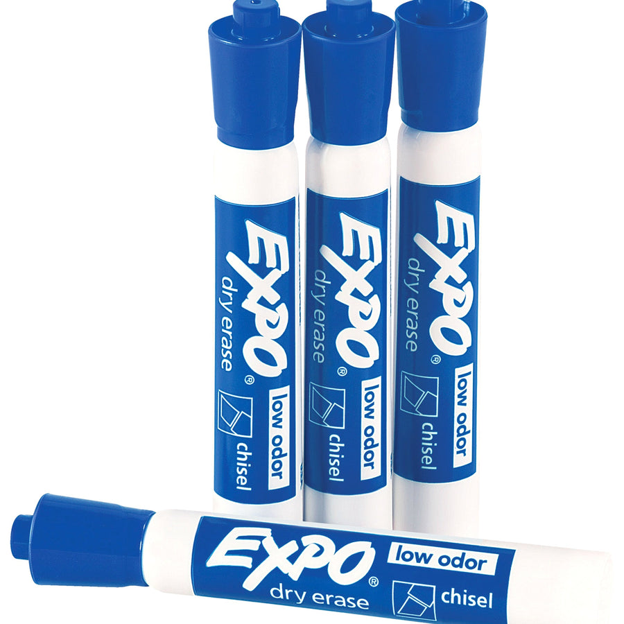 Blue Chisel Tip Dry Erase Markers 12/Case BDEMARKERBE