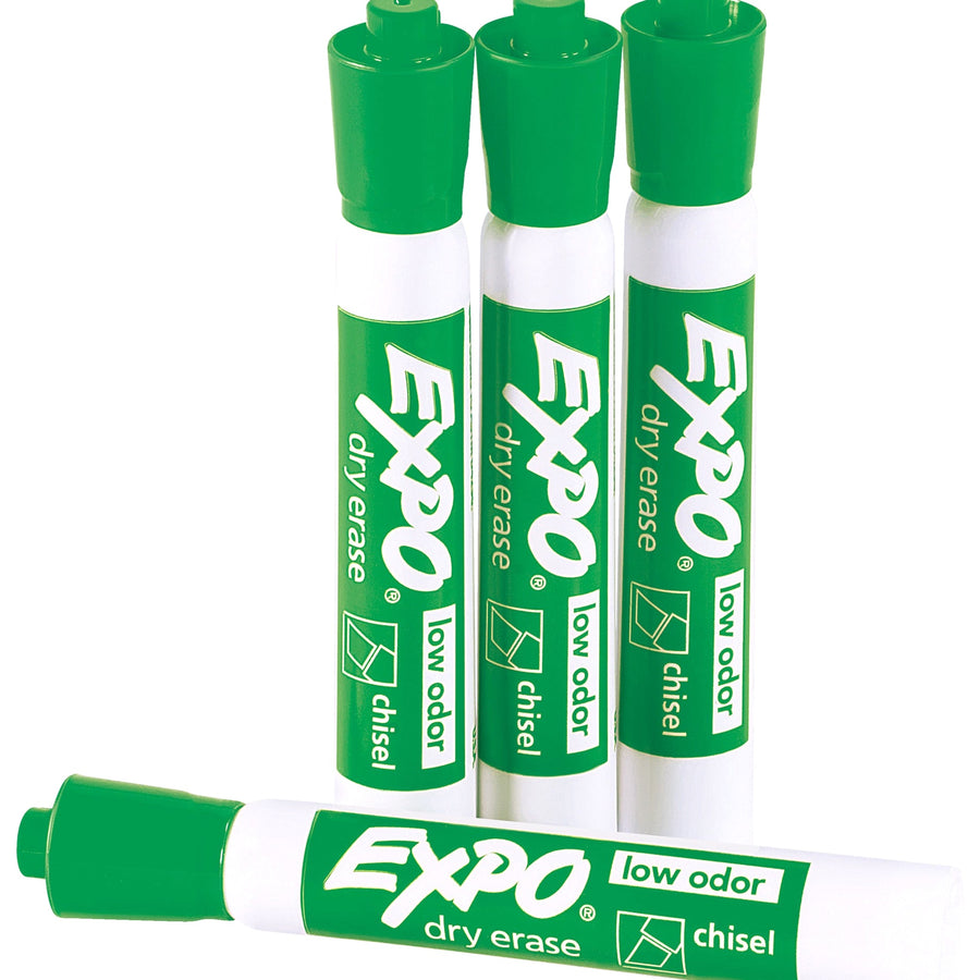 Green Chisel Tip Dry Erase Markers 12/Case BDEMARKERGN