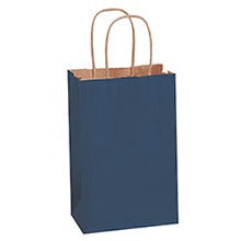 5.5x3.25x8.38 Navy Tinted Shopping Bags BGS114N - alias listing