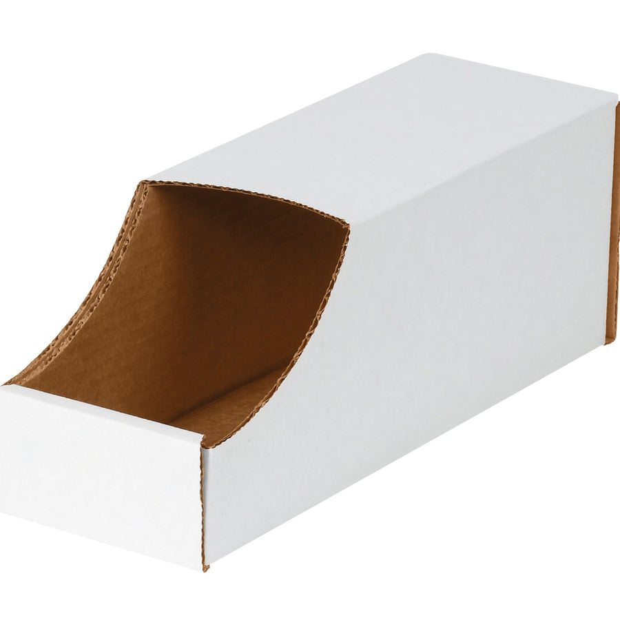 12x4x4.5 ECT-32-B Corrugated Stackable Bin Boxes 50-Pack BINB412