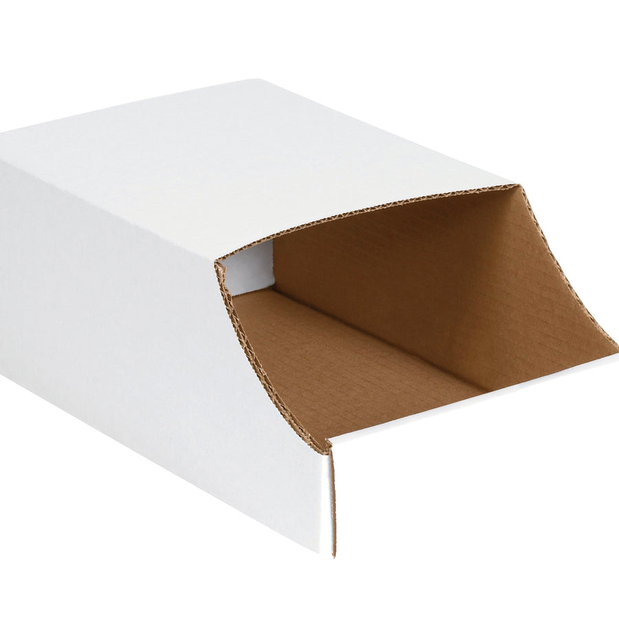 7x12x4.5 White Corrugated Stackable Bin Boxes 50-Pack BINB712