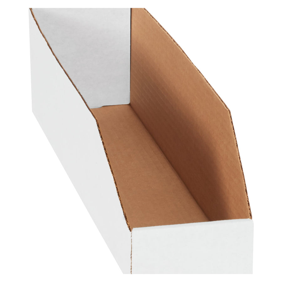 4x18x4.5 ECT-32-B White Corrugated Bin Boxes 50/Bundle BINBWZ418