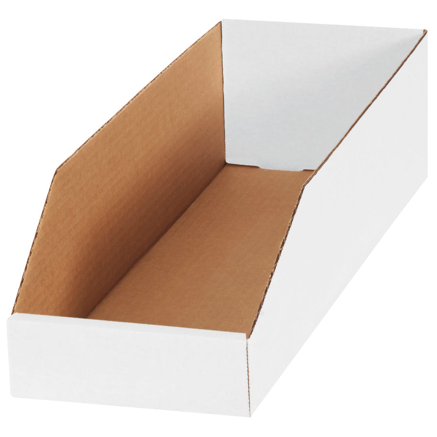 6 x 18 x 4 1/2 in ECT-32-B White Corrugated Shipping Boxes 50-Pack BINBWZ618