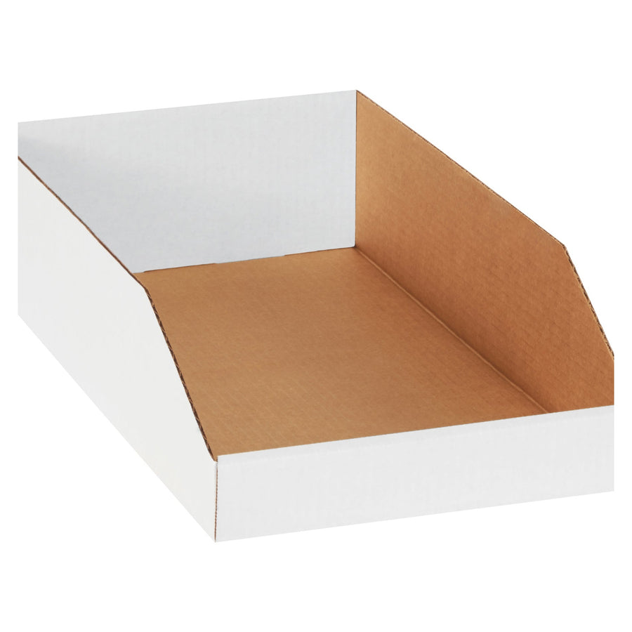 18x10x4.5 ECT-32-B White Corrugated Bin Boxes 25-Pack BINEB1810