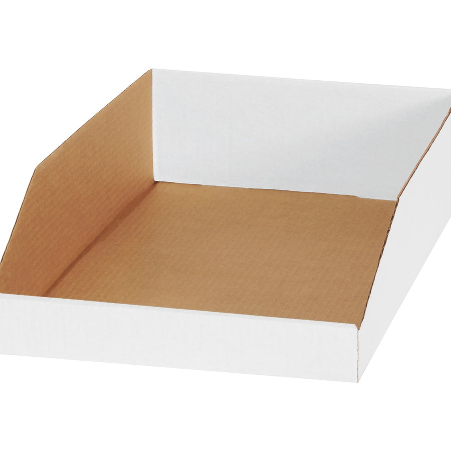 18x12x4.5 ECT-32-B White Corrugated Bin Boxes 50-Pack BINEB1812
