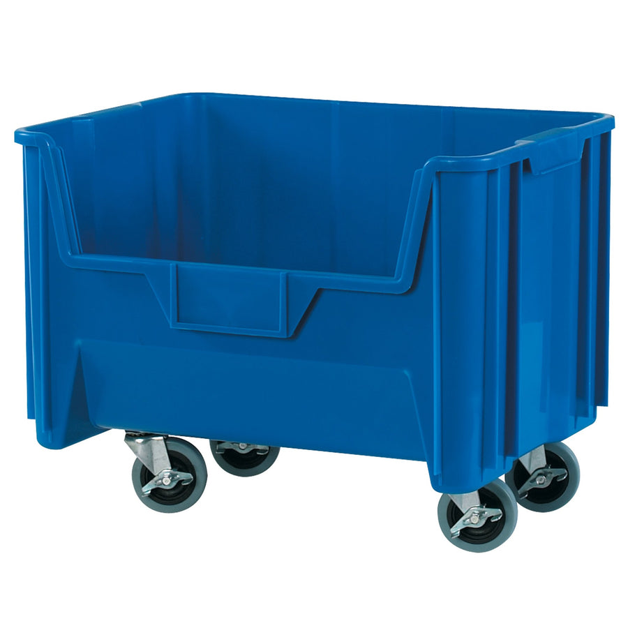 19 7/8 x 15 1/4 x 12 7/16 in Blue Plastic Mobile Giant Stackable Bins 3/Case BING120