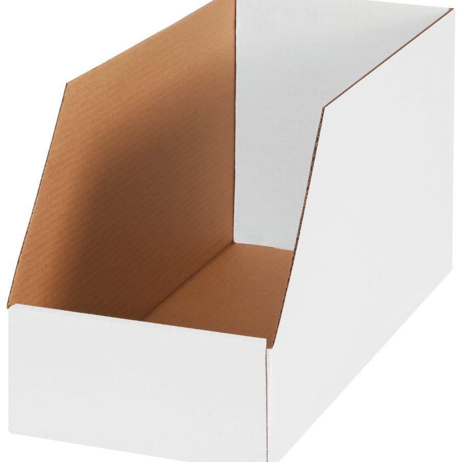 8x18x10 ECT-32-B White Corrugated Jumbo Bin Boxes 25-Pack BINJ81810