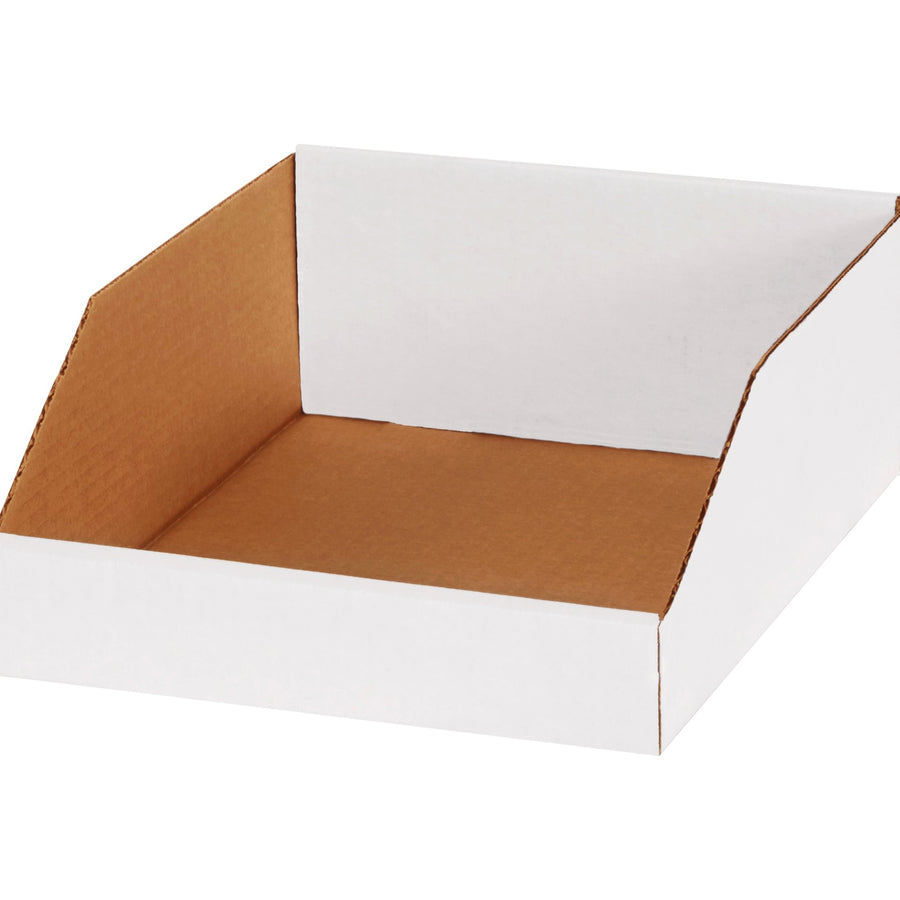 10x12x4.5 ECT-32-B White Corrugated Bin Boxes 25/Bundle BINMT1012